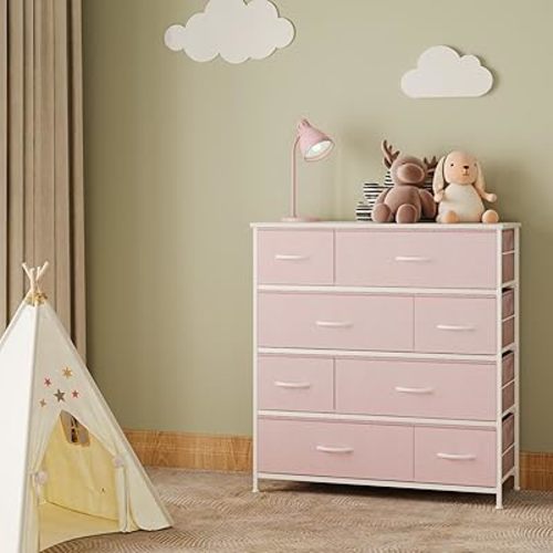 LLappuil 8 Drawer Dresser, Kids Dresser for Bedroom, Nursery, Closet, Hallway, Living Room,Fabric Storage Furniture