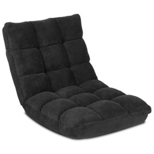 Tangkula Adjustable 14-Position Floor Chair ,Padded Gaming Chair Lazy Recliner Beige