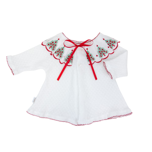 Paty Knit Cardigan, Swiss Tree Embroidery #183SWT (Christmas Collection)