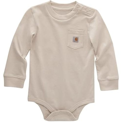 Carhartt baby-Long-sleeve Pocket Bodysuit - 9 Months - Malt