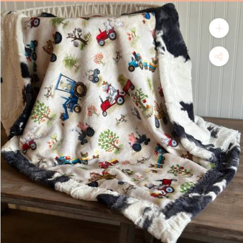 Funny Farm Minky with Cowhide Fur Minky