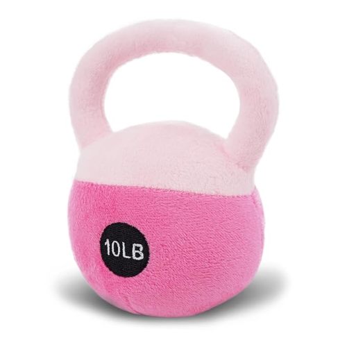 June Garden Pink Plush Kettlebell Sensory Toy - Infant Baby Rattle - Soft, Safe & Easy to Grip - Perfect