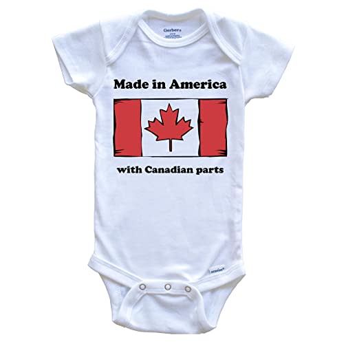 Really Awesome Shirts Made In America With Canadian Parts Funny Canada Flag One Piece Baby Bodysuit