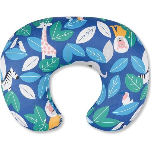 Ergonomic Nursing Pillow for Breastfeeding & Bottle Feeding, Breastfeeding Pillow to Reduce Back Neck Strain, Suitable for Breastfeeding Mom & Baby, Washable Cotton Cover(Jungle)