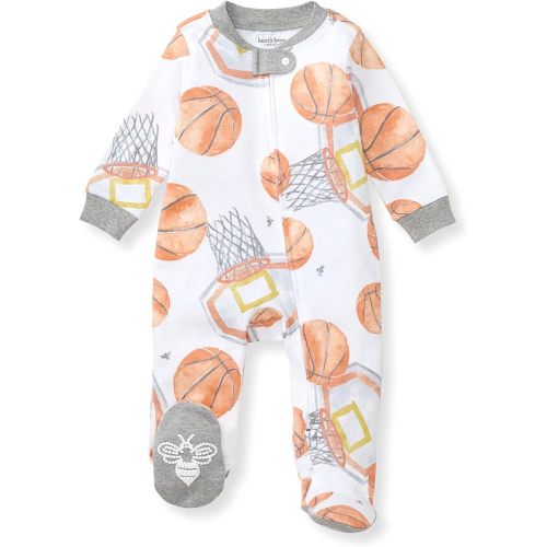 Burt's Bees Baby Boys' Sleep & Play PJs, 100% Organic Cotton One-Piece Zip Front Jumpsuit, Baby Boys Footie Pajamas & PJs