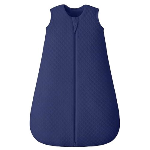 Baby Sleep Sack 0-6 Months 2.5 TOG, Winter Cotton Sleep Sacks Newborn and Infant, Warm Quilted Baby Wearable Blanket, Baby Sleeping Bag with 2-Way Zipper Blue 1 Pack