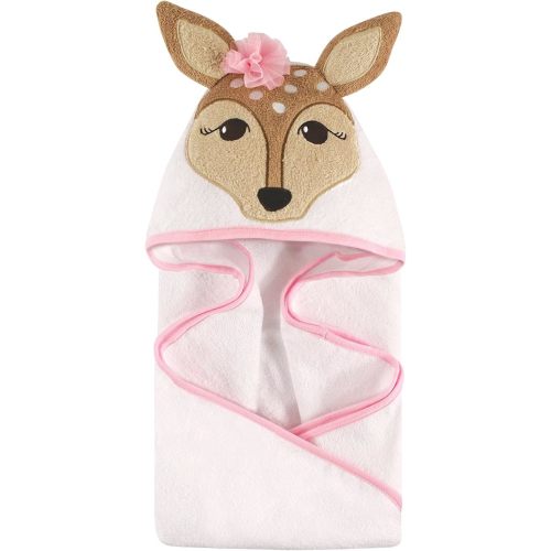 Hudson Baby Unisex Baby Cotton Animal Face Hooded Towel, Fawn, One Size