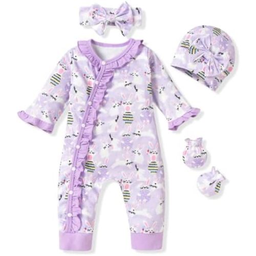 Aalizzwell Baby Girls Romper Outfit Fall Winter Clothes with Accessories