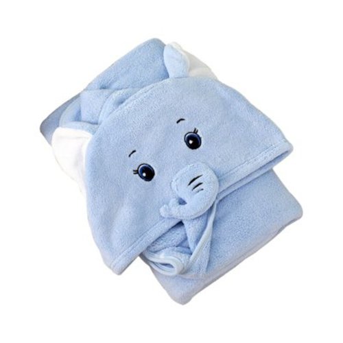 MERILER Soft Coral Velvet Baby Bath Towel with Hood - Elephant-Themed Children's Cape-Style Towel - Absorbent and Machine Washable - Perfect for Bathtime and Outdoor Use