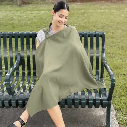 Muslin Nursing Cover For Baby Breastfeeding, Cotton Breastfeeding Cover For Mom with Rigid Hoop for Mother Nursing Apron By Comfy Cubs