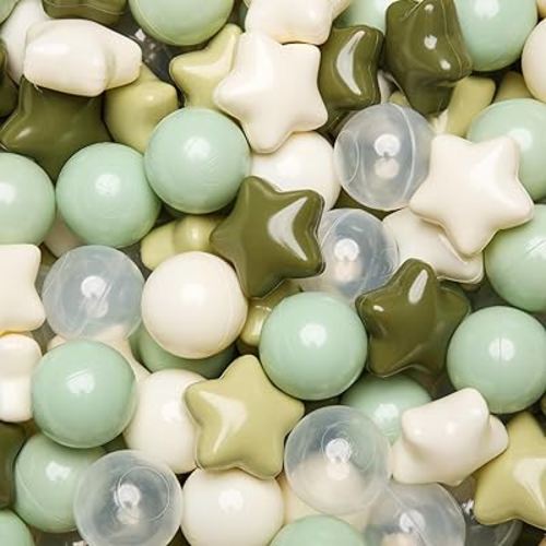 TRENDPLAY Star Ball Pit Balls 50 100 200 500 for Toddlers - Ball Pit Ball Shapes for Boys Girls Fun, Birthday Party, Christmas Decoration
