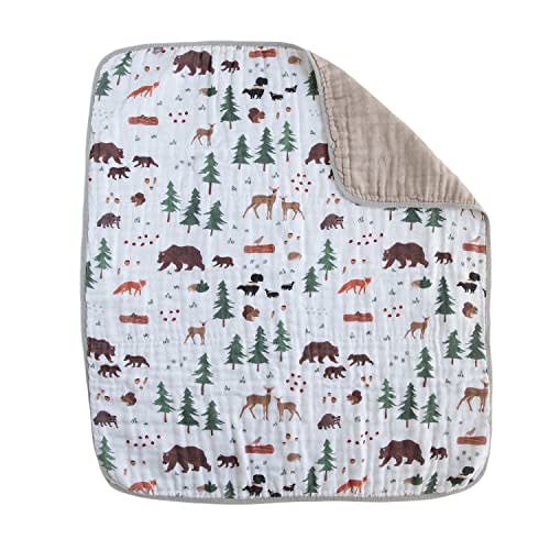 RED ROVR 100% Organic Cotton Muslin Baby Blanket | Multi-Layer Muslin Quilt | Newborn & Toddler | Soft, Lightweight | Nursery, Stroller | Machine Wash | 30" x 40" | Bear Buddies