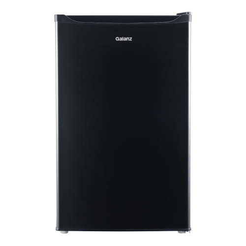 Galanz 4.3 Cu ft Single Door Mini Fridge, Black Estar, New, Width 19.92"