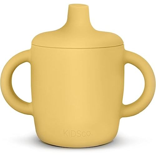 Silicone Sippy Cup and Training Cup for Baby 6 months+ Soft Spout and Handles Unbreakable Easy Grip for Babies 6-12 months and Toddlers 1-3 years 6oz/180ml (Canary)