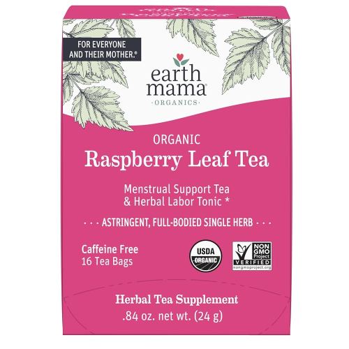 Earth Mama Organic Raspberry Leaf Tea Bags | Labor Tonic & Menstrual Support Herbal Tea, Red Raspberry Leaf Tea for Pregnancy & Postpartum Care Recovery, Caffeine Free Tea, Non GMO, (16 Teabags)