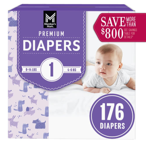 Member's Mark Premium Baby Diapers, Sizes: Newborn - 7 - Sam's Club