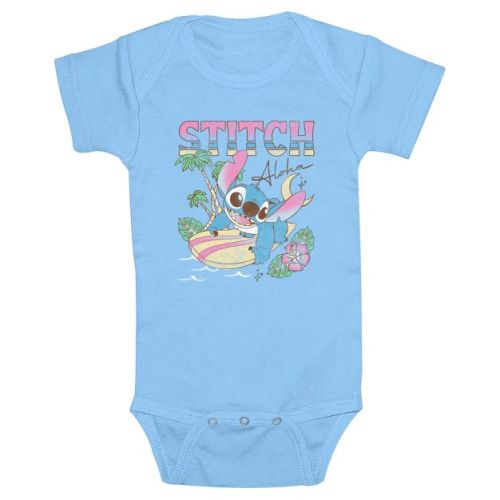 Infant's Lilo & Stitch Retro Aloha Bodysuit - Light Blue - 24 Months