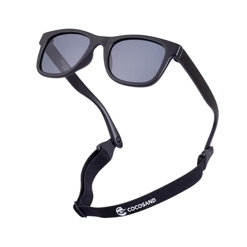 COCOSAND Flexible Polarized Baby Sunglasses with Strap UV Protection for Toddler Infant Girl Boy Age 0-24 Months