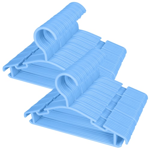 Northern Brothers Non-Slip Blue Plastic Space-Saving Kids Closet Hangers (100 Pack)