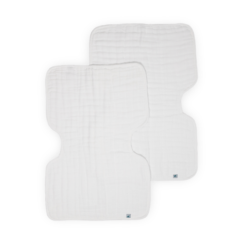 Organic Cotton Muslin Burp Cloth 2 Pack - White + White
