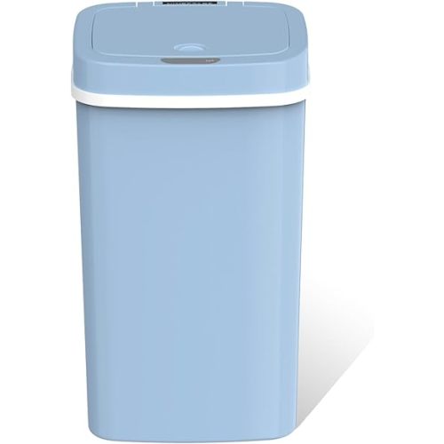 Ninestars NPT-16-1BL Automatic Touchless Motion Sensor Diaper Disposal Trash Can with lid, 4.2 gallon/16 L, Baby Blue Plastic