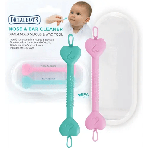 Dr. Talbot's Safe Ear Wax Removal Tool and Nose Cleaner for Baby with Travel Case - 2-Pack - Girl