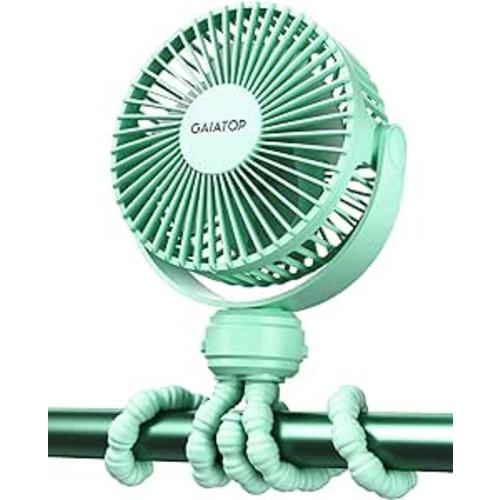 Amazon.com: Gaiatop Mini Portable Stroller Fan, Battery Operated Small Clip on Fan, Detachable 3 Speed Rechargeable 360° Rotate Flexible Tripod Handheld Desk Cooling Fan for Car Seat Crib Treadmill Travel Green : Baby