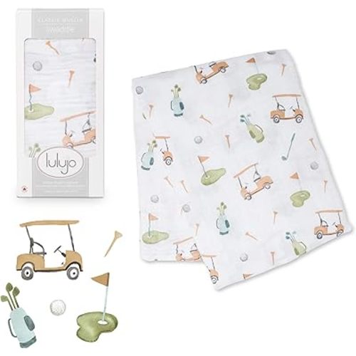 Lulujo Baby Cotton Muslin Swaddle - Golf