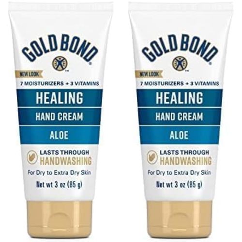 Gold Bond Healing Hand Cream, With Aloe, Hand Lotion for Dry Skin That Lasts Through Handwashing, 3 oz. (Pack of 2)