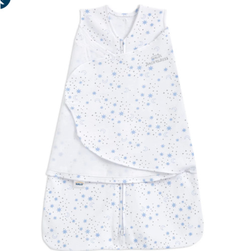 Cotton Swaddle Midnight Moons Blue S | HALO