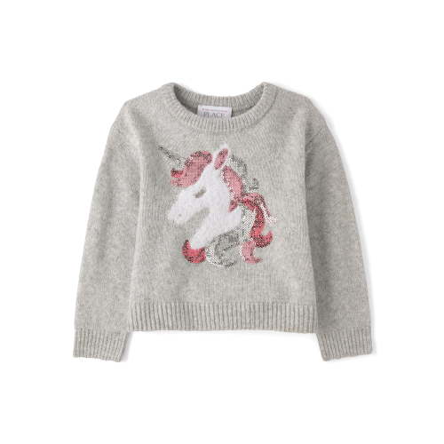 The Children's Place Toddler Girls Long Sleeve Sequin Sweater, Sizes 12M-5T