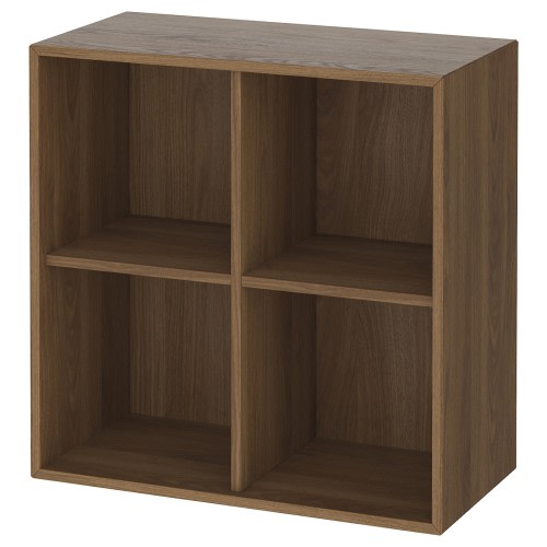 EKET Cabinet with 4 compartments - brown/walnut effect 27 1/2x13 3/4x27 1/2 "