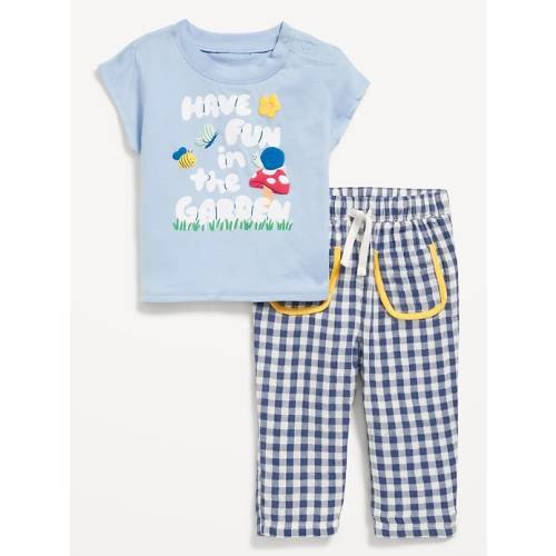 Short-Sleeve Graphic T-Shirt and Pants Set for Baby
