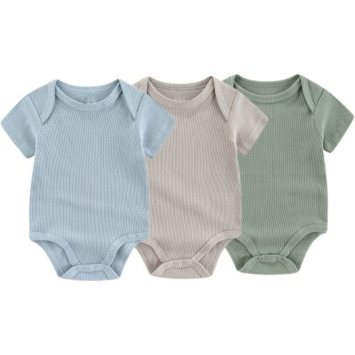 Chamie Newborn Baby Onesies 3-Pack Short Sleeve Bodysuit Baby Clothes for Boys and Girls