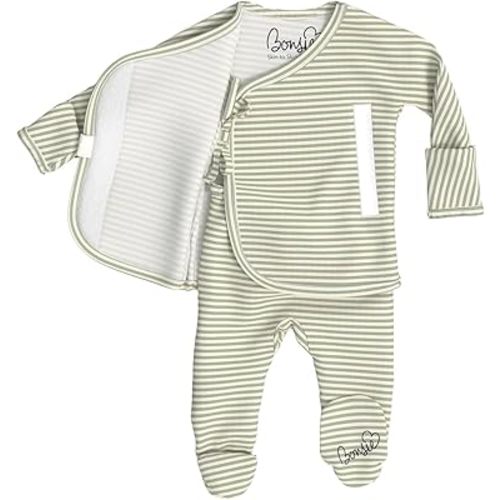 Amazon.com: Bonsie Skin to Skin Babywear Footie Bodysuit - Baby Footed One Piece with Green Striped Pattern - Mint Twist (Newborn): Clothing, Shoes & Jewelry