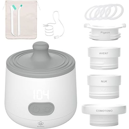 Portable Bottle Warmer for Travel with Fast 4 Heat Settings & Burn Protection, Leak-Proof & Safe Rechargeable Baby Bottle Warmer for Breastmilk, Formula or Water