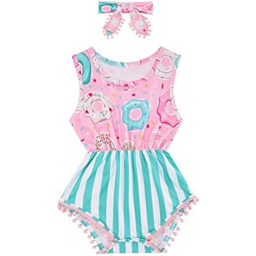 Ahegao 0-24 Months Baby Floral Romper Toddlers Outfits Infant Playsuits + Headband Jumpsuit
