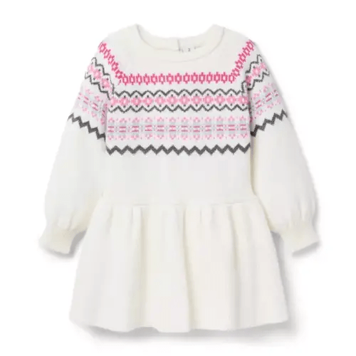 Girl Cream And Sugar Fair Isle Sweater Dress by Janie and Jack