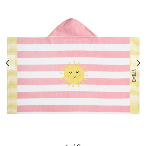 Rugby Stripe Sun Beach Hooded Towel UPF 50+