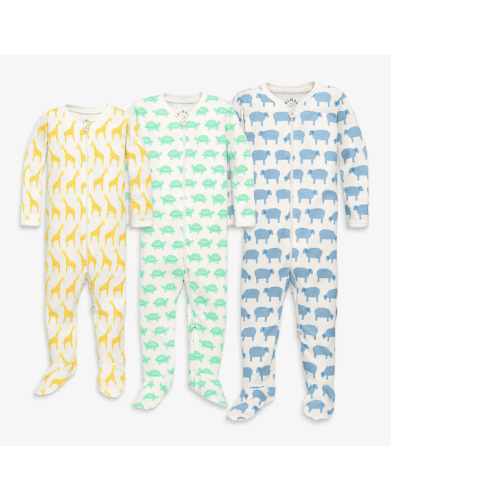 0-12 M - First year footies 3-pack