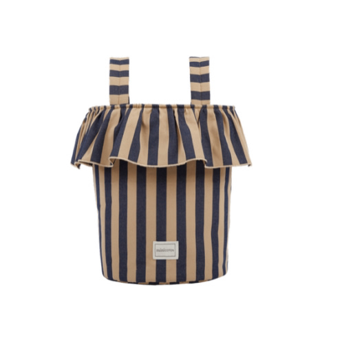 Basket Rayas - Navy + Caramel - Minicoton