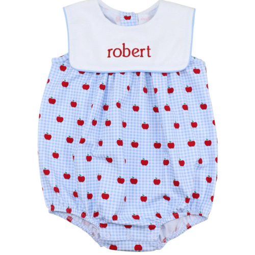 Blue Gingham Knit Apple Bubble – Cecil & Lou