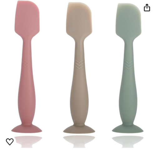 Baby Diaper Cream Spatula, Seeway 3 pack Baby Butt Paste Spatula, Diaper Cream Applicator, Silicone Butt Spatula for Newborn Babies (dark pink, green, brown)