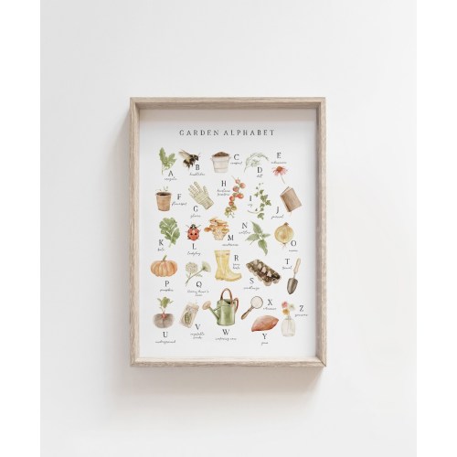 Garden Alphabet | Watercolor Nursery Art | Garden ABC Print | Playroom Decor | Nursery Decor | Kids Room Wall Art | Montessori | Homeschool