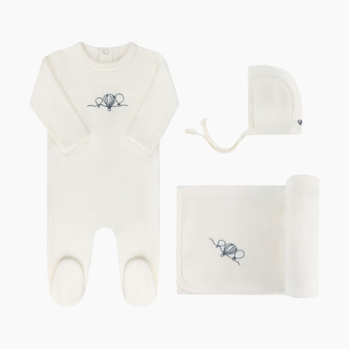 Elys & Co Velour Take Me Home Set - Hot Air Balloon Ivory, 3 M