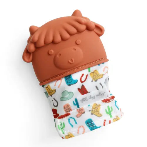 Itzy Mitt® Teething Mittens - Wyatt the Highland Cow