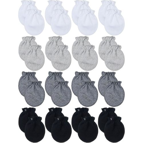 16 Pairs Newborn Baby Cotton Mittens No Scratch Gloves Unisex Newborn Mittens for baby Boys Girls 0-6 Months