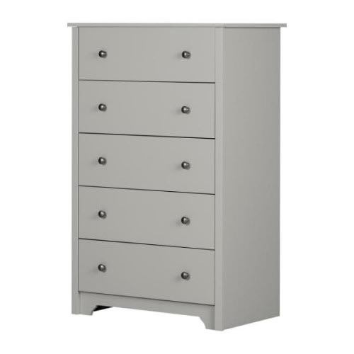 Vito 5-Drawer Soft Gray Chest of Drawers