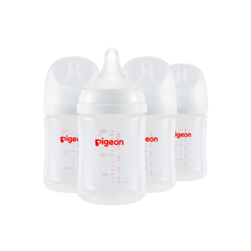 Amazon.com : Pigeon PP Nursing Bottle Wide Neck, Anti-Colic, Streamlined Body, Natural Feel, Easy to Clean, 5.4 Oz (Pack of 4), Includes 4pcs SS Nipples (0m+) : Baby