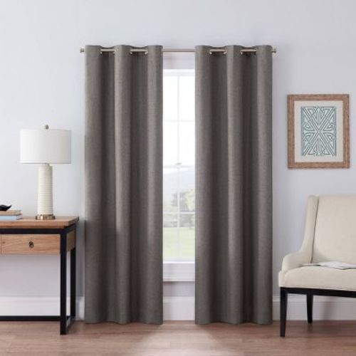 42"x84" Eclipse Blackout Windsor Window Curtain Panel Gray: Thermal Insulated, Grommet Top, Oeko-tex Certified